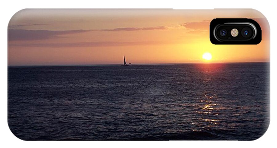 Sailboat iPhone X Case featuring the photograph Sailing the Sunset by Roberta Rotunda