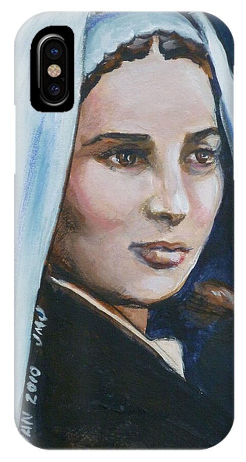 Saint Bernadette iPhone X Case featuring the painting Saint Bernadette Soubirous by Bryan Bustard