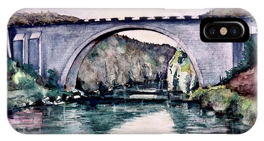 Saint Bridge iPhone X Case featuring the painting Saint Bridge by Geni Gorani