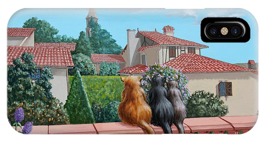 Cat iPhone X Case featuring the painting Saint-Frajou. August. by Victor Molev