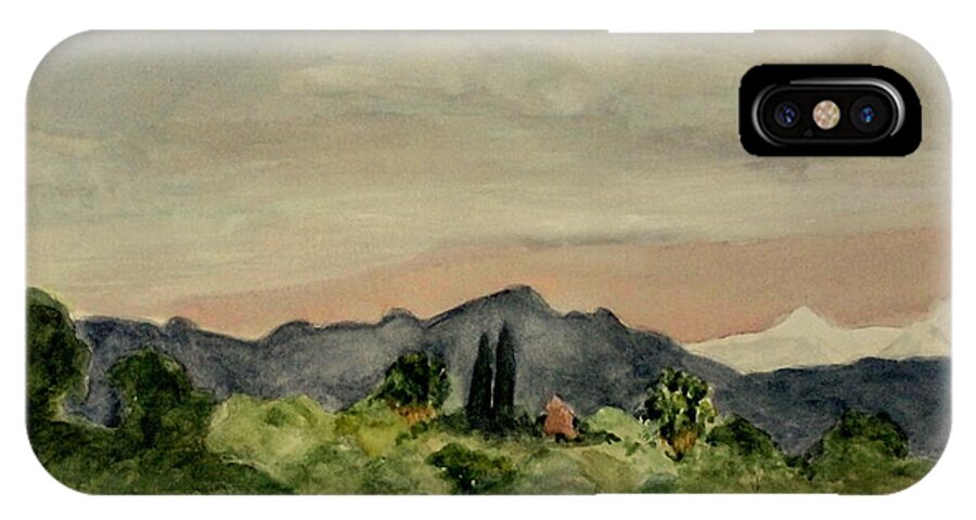 Watercolor Mountain Painting iPhone X Case featuring the painting San Gabriel Mountains by Nancy Kane Chapman