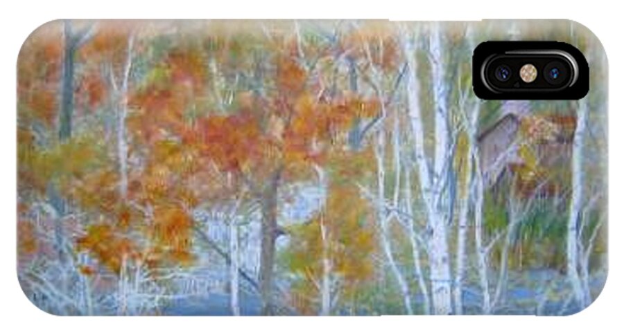 Church; Landscape; Birch Trees iPhone X Case featuring the painting Sanctuary by Ben Kiger