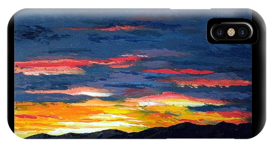 Landscape iPhone X Case featuring the painting Santa Fe Southside Sunrise by Carl Owen