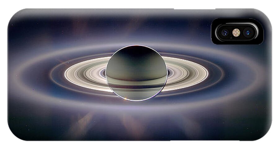 Saturn iPhone X Case featuring the photograph Saturn Silhouetted, Cassini Image by Nasajplspace Science Institute
