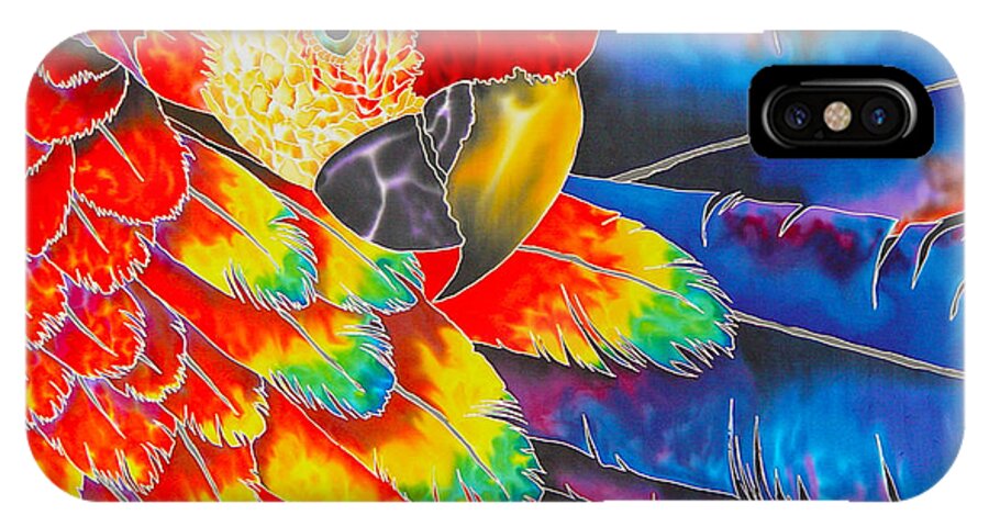 Scarlet Macaw iPhone X Case featuring the painting Scarlet Macaw by Daniel Jean-Baptiste