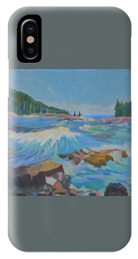 Landscape iPhone X Case featuring the painting Schoodic Inlet by Francine Frank