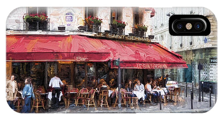 Restaurant iPhone X Case featuring the photograph Le Saint Germain by John Rivera
