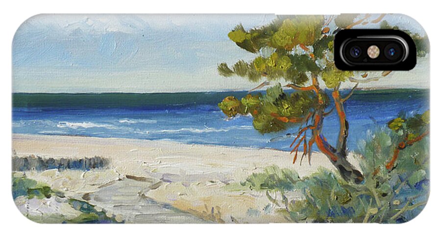 Sea iPhone X Case featuring the painting Sea beach 6 - Baltic by Irek Szelag