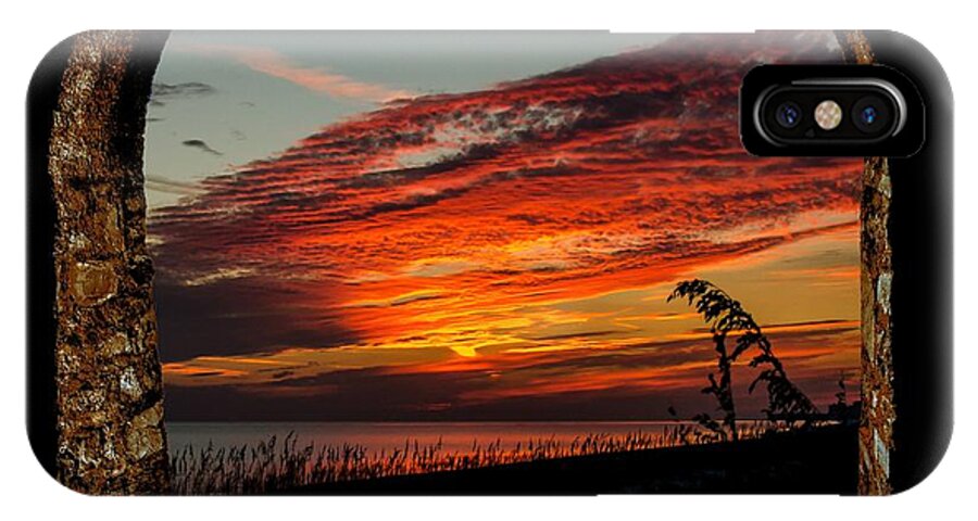 Sunset iPhone X Case featuring the photograph Sea Oats and Sunset by TK Goforth