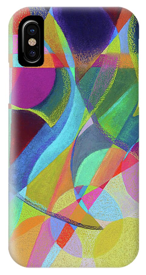 Abstract Contemporary Expressionist Pastel Painting iPhone X Case featuring the painting Searching for Truth by Polly Castor