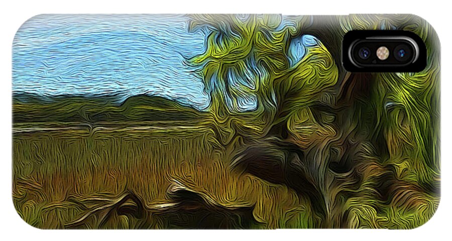 Landscape iPhone X Case featuring the digital art See The Wind 4 by Mike Massengale
