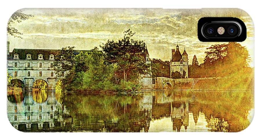 Chenonceau iPhone X Case featuring the photograph September sunset in Chenonceau - vintage version by Weston Westmoreland