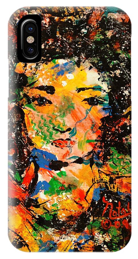 Free Expressionism iPhone X Case featuring the painting She Walks in Beauty by Natalie Holland