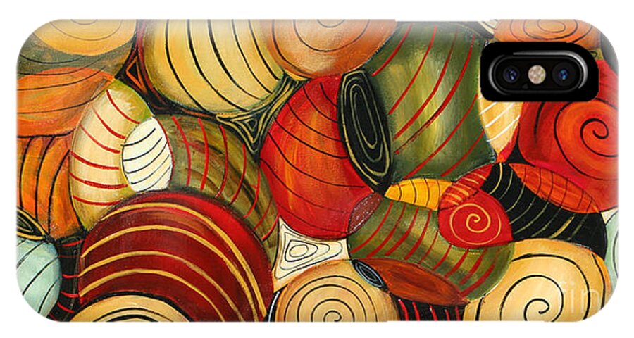 Happy iPhone X Case featuring the painting Shells by Lauren Marems