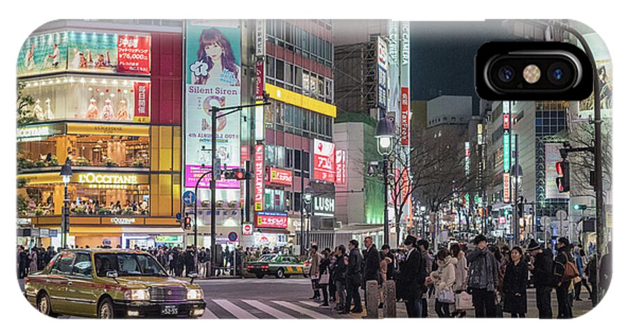 Shibuya iPhone X Case featuring the photograph Shibuya Crossing, Tokyo Japan by Perry Rodriguez