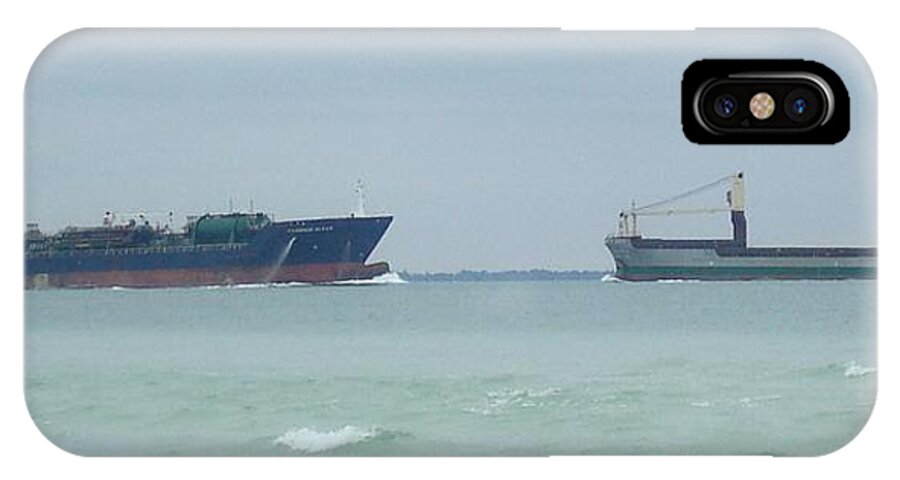 Tanker iPhone X Case featuring the photograph Ships Meet by Julie Pappas