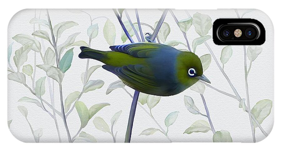 Silvereye iPhone X Case featuring the painting Silvereye by Ivana Westin