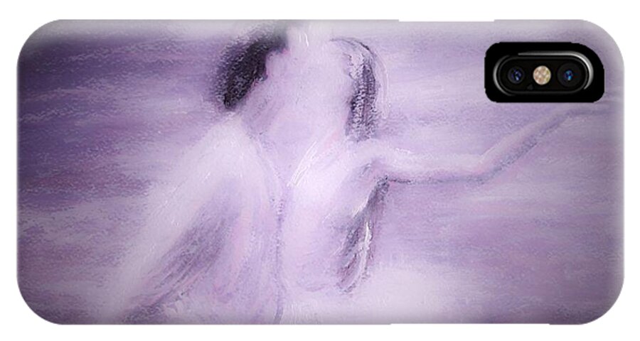 Couple iPhone X Case featuring the painting Swan Lake by Jarko Aka Lui Grande