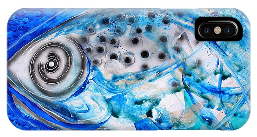 Fishart iPhone X Case featuring the painting Sincerity, Recycled by J Vincent Scarpace