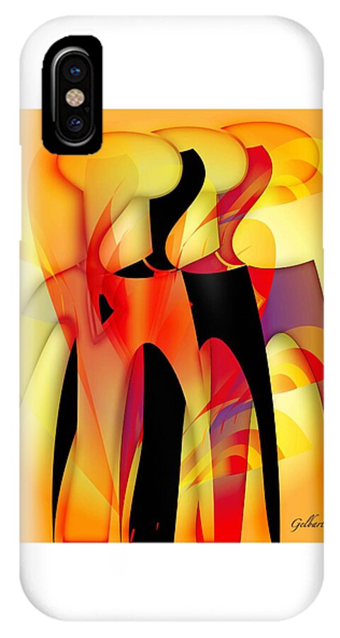 Figures iPhone X Case featuring the digital art Sisters 4 by Iris Gelbart