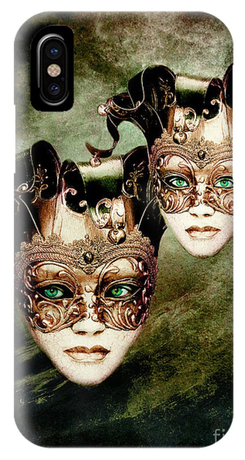 Woman iPhone X Case featuring the digital art Sisters by Jacky Gerritsen