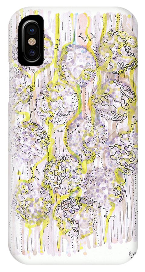 Chromatography iPhone X Case featuring the drawing Size Exclusion Chromatography by Regina Valluzzi