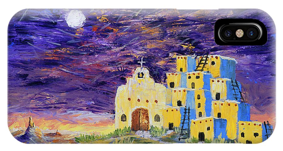 New Mexico iPhone X Case featuring the painting Sky City by Jerry McElroy