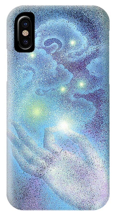 Mudra iPhone X Case featuring the painting Sky Mudra by Ragen Mendenhall