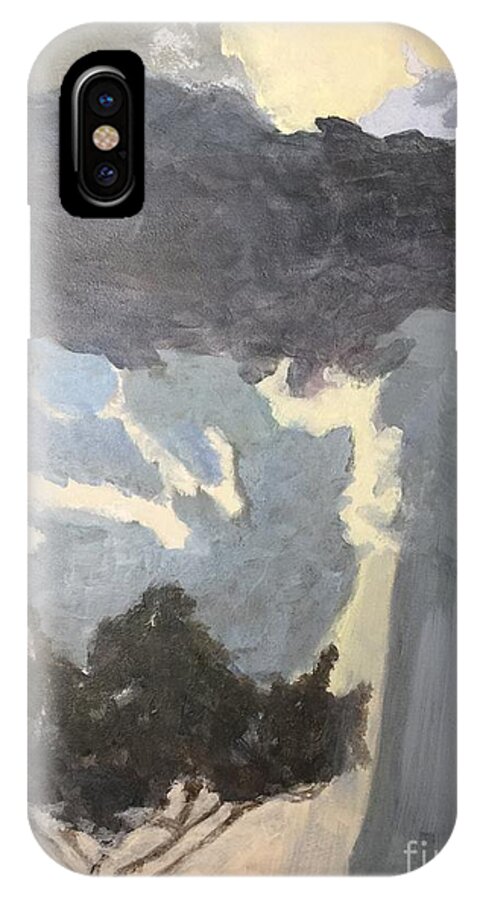  iPhone X Case featuring the painting Sky Portal II by Carol Oufnac Mahan