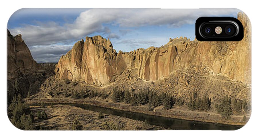 Smith Rock iPhone X Case featuring the photograph Smith Rock and Crooked River Panorama by Belinda Greb