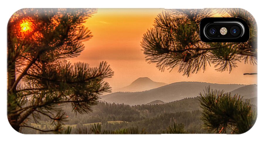 Smoke iPhone X Case featuring the photograph Smoky Black Hills Sunrise by Fiskr Larsen