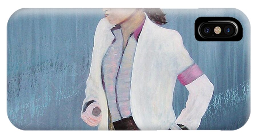 Michael Jackson iPhone X Case featuring the painting Smooth Criminal by Tony Rodriguez