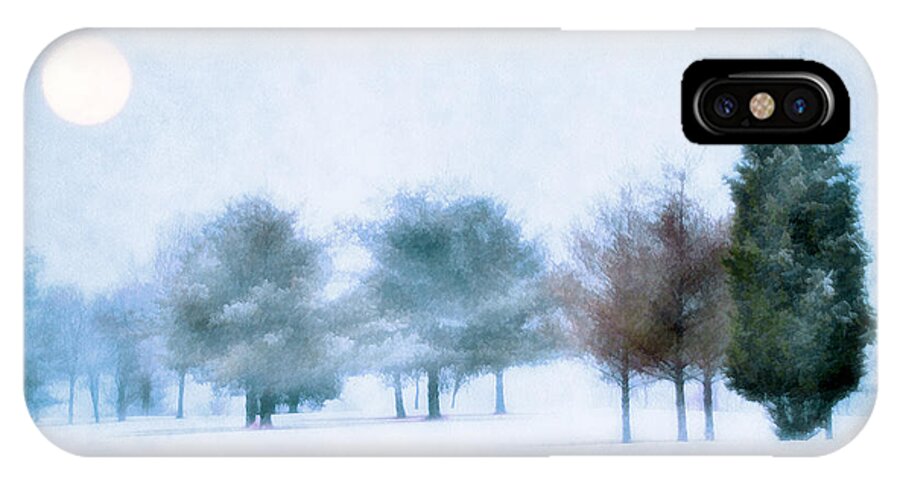 Snow iPhone X Case featuring the photograph Snow Moon by Darren Fisher