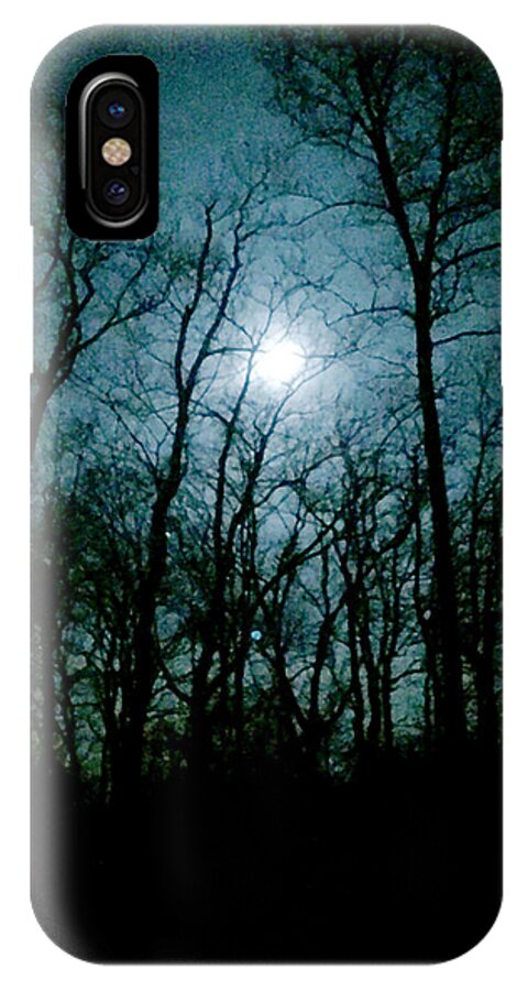 Woods iPhone X Case featuring the photograph Snow Moon by Loretta Luglio