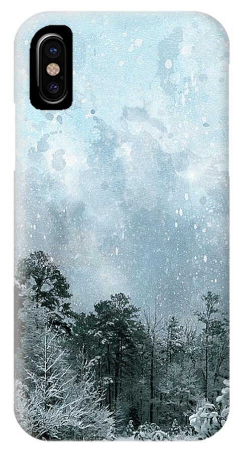 Winter iPhone X Case featuring the digital art Snowfall by Gina Harrison