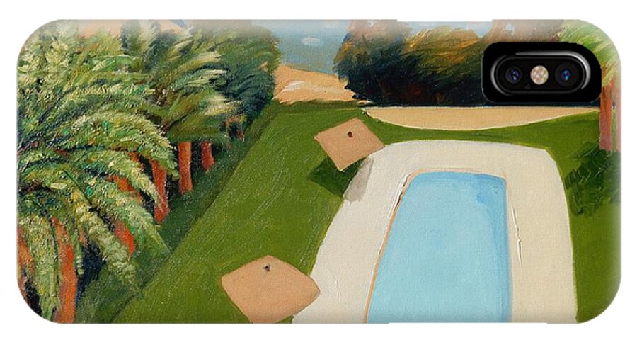 Swimming Pool iPhone X Case featuring the painting So Very California by Gary Coleman