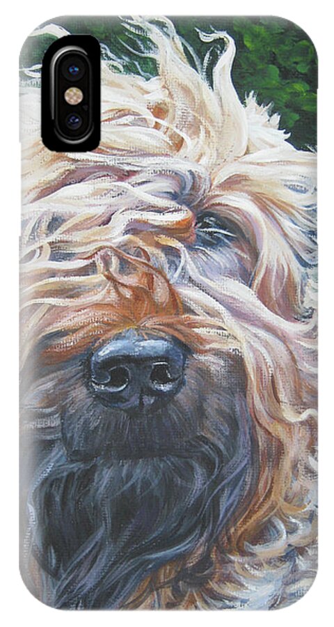 Soft Coated Wheaten Terrier iPhone X Case featuring the painting Soft Coated Wheaten Terrier by Lee Ann Shepard