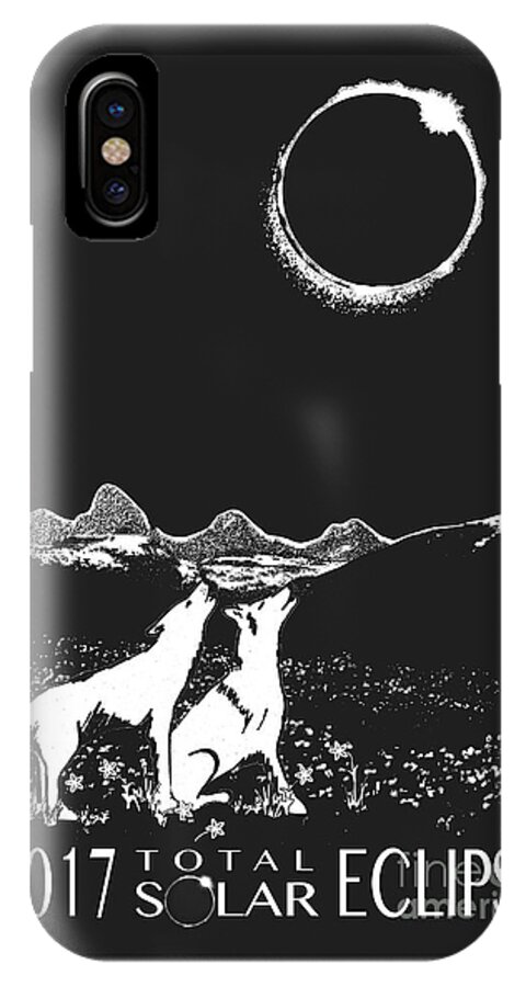Solar Eclipse iPhone X Case featuring the digital art Solar Eclipse by Shelley Myers