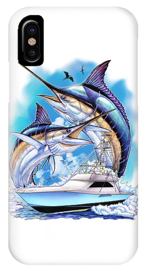 Blue Marlin iPhone X Case featuring the painting Solera Open by Terry Fox