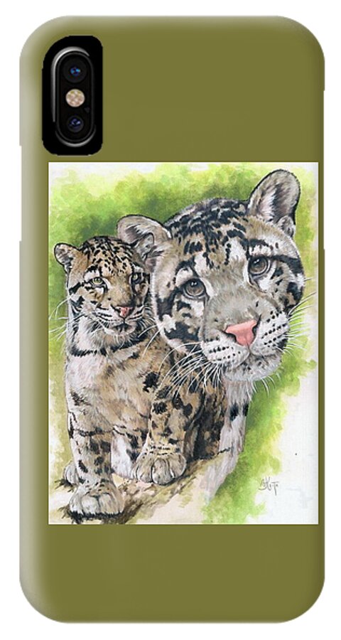 Clouded Leopard iPhone X Case featuring the mixed media Sovereignty by Barbara Keith