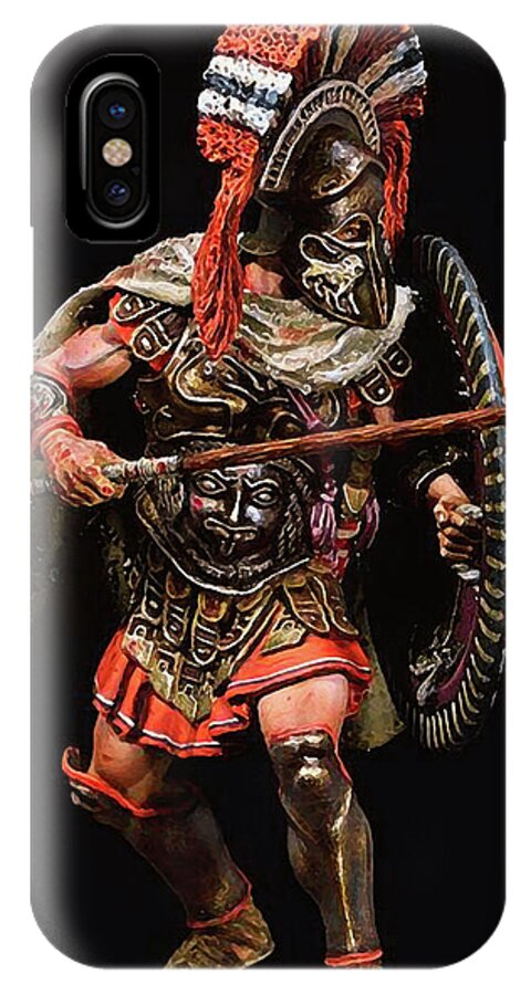 Spartan Warrior iPhone X Case featuring the painting Spartan Hoplite - 05 by AM FineArtPrints