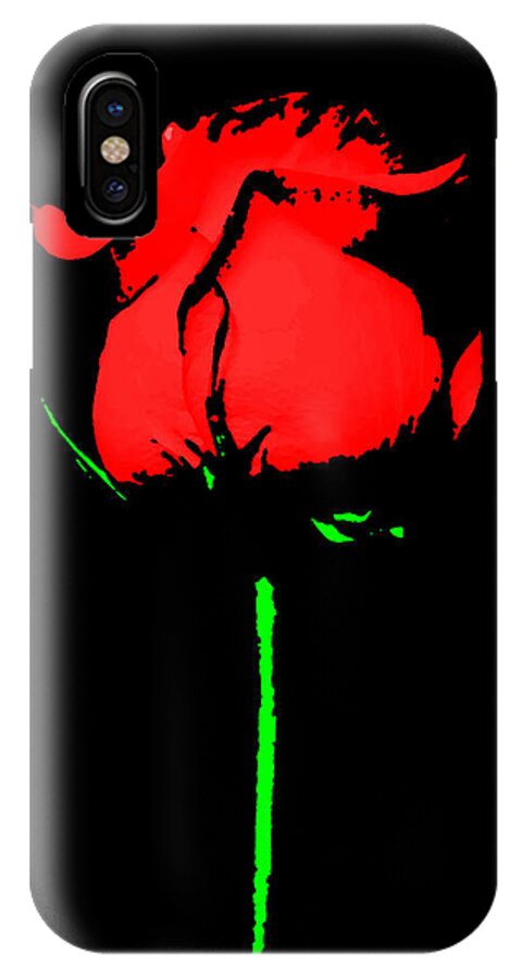 Rose iPhone X Case featuring the painting Splash of Ink by Nathan Little