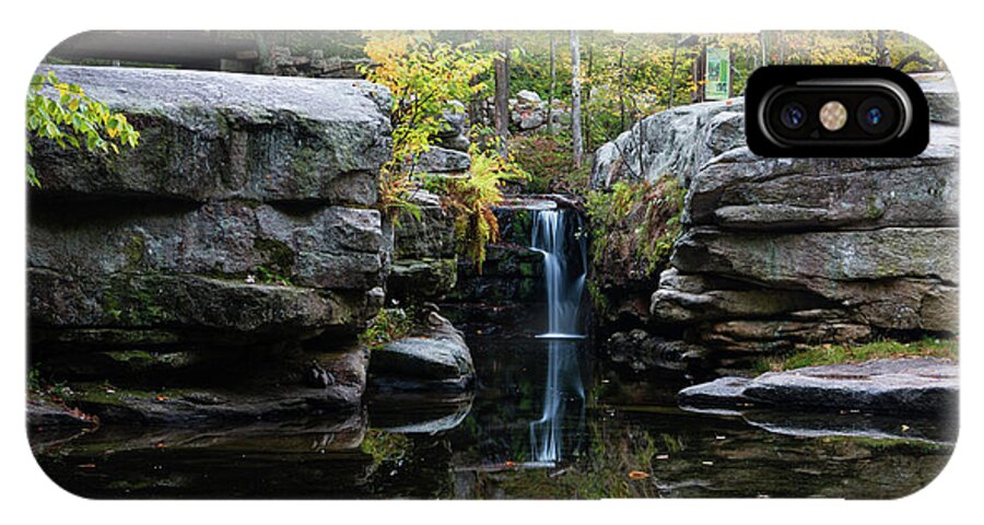 Waterfall iPhone X Case featuring the photograph Split Rock in October #1 by Jeff Severson