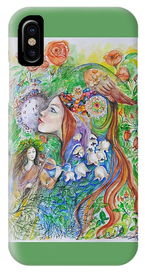 Lilies Of The Valley iPhone X Case featuring the mixed media Spring Song by Rita Fetisov