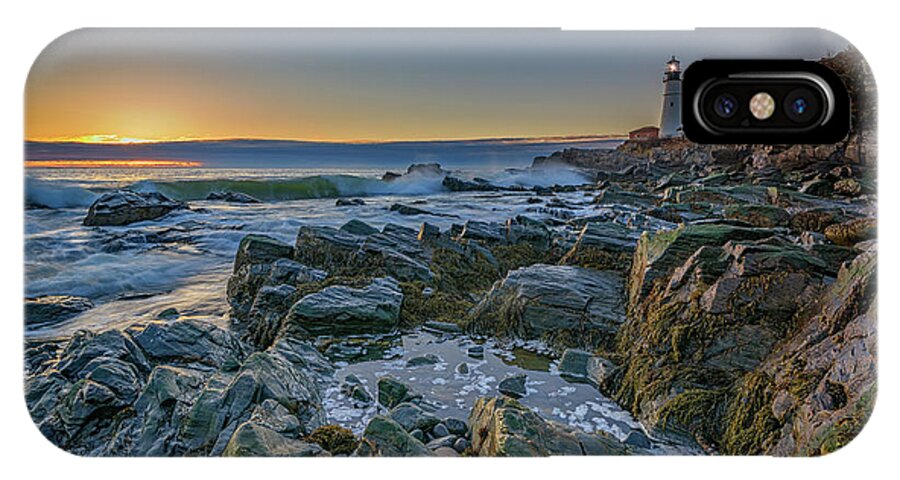 Portland Head Lighthouse iPhone X Case featuring the photograph Spring Sunrise at Portland Head by Rick Berk