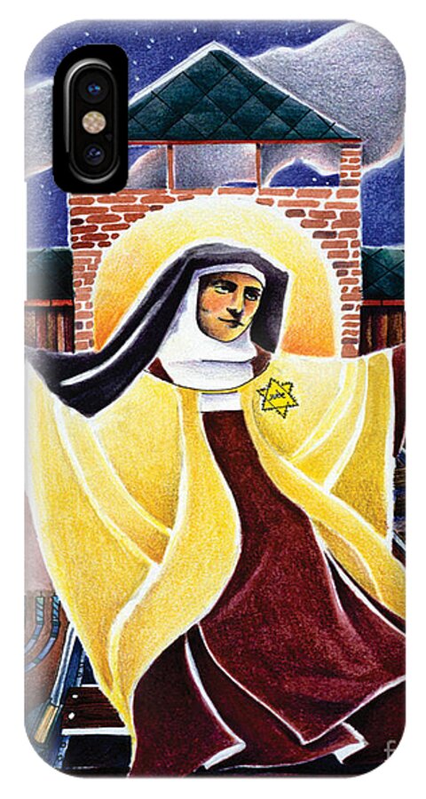 St. Edith Stein iPhone X Case featuring the painting St. Edith Stein - MMEDI by Br Mickey McGrath OSFS