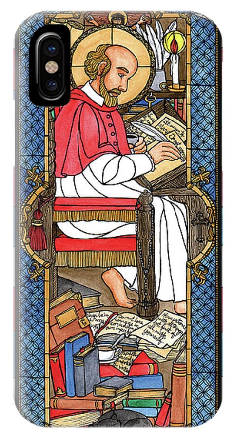 Saint Francis De Sales iPhone X Case featuring the painting St. Francis de Sales by Brenda Nippert