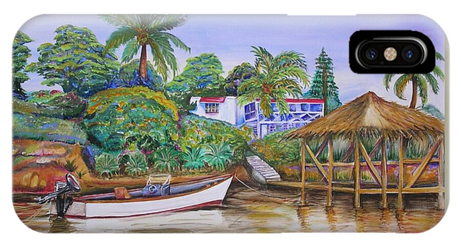 Caribbean iPhone X Case featuring the painting St. George Harbor by Patricia Piffath