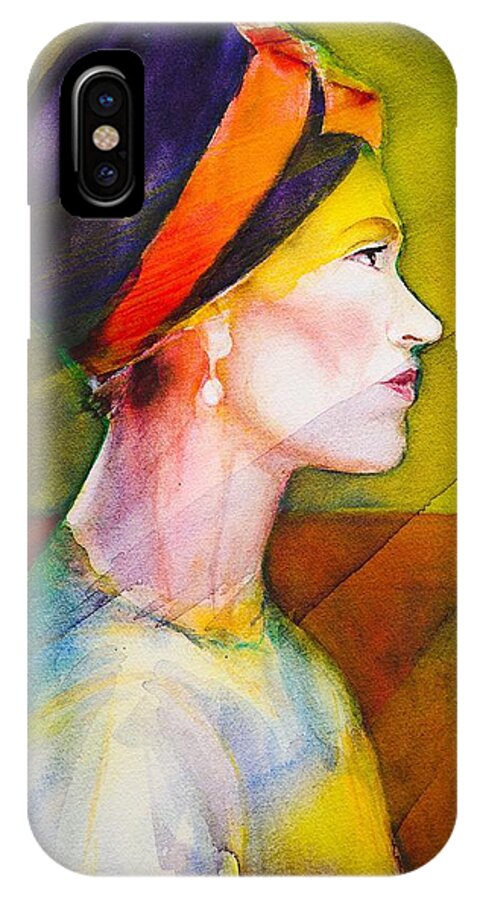 Church Woman iPhone X Case featuring the painting Stained Glass by Gene Traganza 