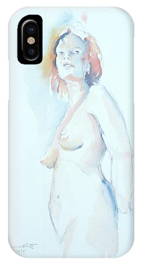 Full Figure iPhone X Case featuring the painting Standing Study 2 by Barbara Pease